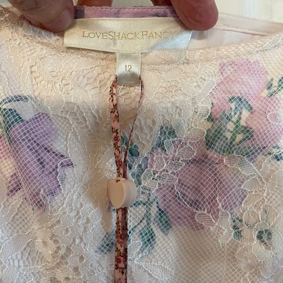 NWT LoveShackFancy Divina Floral Print Mini Dress size 12 in Mauve Rose - Picture 3 of 16